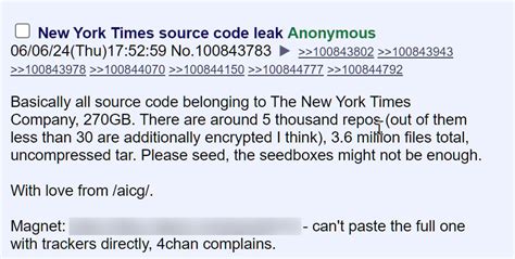 source code leak|New York Times confirms source code leak